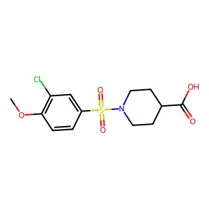 1-[(3-chloro-4-methoxyphenyl)sulfonyl]piperidine-4-carboxylic acid structure