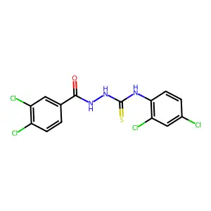 1-[(3,4-dichlorobenzoyl)amino]-3-(2,4-dichlorophenyl)thiourea structure
