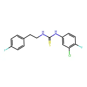 1-(3-chloro-4-fluorophenyl)-3-[2-(4-fluorophenyl)ethyl]thiourea structure