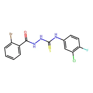 1-[(2-bromobenzoyl)amino]-3-(3-chloro-4-fluorophenyl)thiourea structure