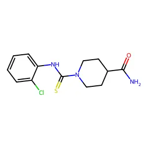 1-[(2-chlorophenyl)carbamothioyl]piperidine-4-carboxamide structure