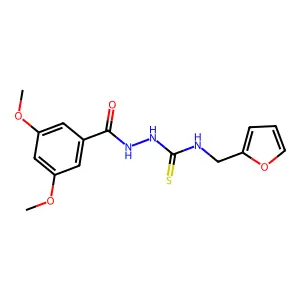 1-[(3,5-dimethoxybenzoyl)amino]-3-(furan-2-ylmethyl)thiourea structure