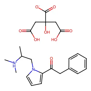 1-(2-(Dimethylamino)propyl)-2-(phenylacetyl)pyrrole citrate structure