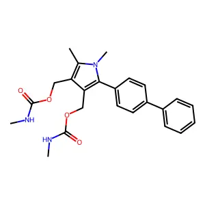 [1,2-dimethyl-4-(methylcarbamoyloxymethyl)-5-(4-phenylphenyl)pyrrol-3-yl]methyl N-methylcarbamate structure