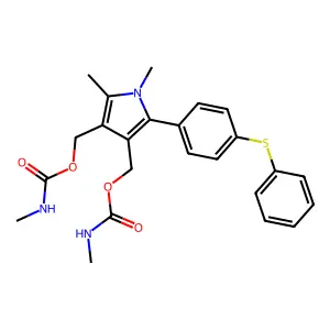 [1,2-dimethyl-4-(methylcarbamoyloxymethyl)-5-(4-phenylsulfanylphenyl)pyrrol-3-yl]methyl N-methylcarbamate structure