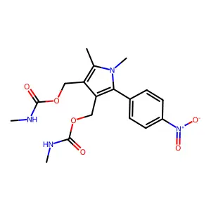 [1,2-dimethyl-4-(methylcarbamoyloxymethyl)-5-(4-nitrophenyl)pyrrol-3-yl]methyl N-methylcarbamate structure