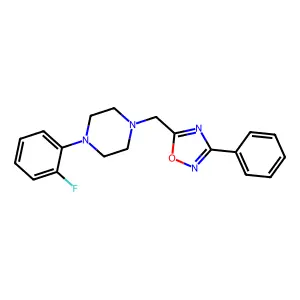 1-(2-fluorophenyl)-4-[(3-phenyl-1,2,4-oxadiazol-5-yl)methyl]piperazine structure