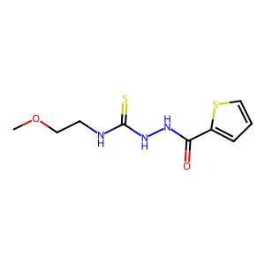 1-(2-methoxyethyl)-3-(thiophene-2-carbonylamino)thiourea structure
