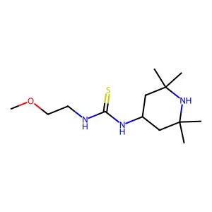 1-(2-methoxyethyl)-3-(2,2,6,6-tetramethylpiperidin-4-yl)thiourea structure