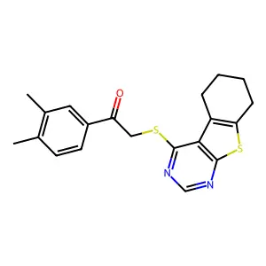 1-(3,4-dimethylphenyl)-2-(5,6,7,8-tetrahydro-[1]benzothiolo[2,3-d]pyrimidin-4-ylsulfanyl)ethanone structure