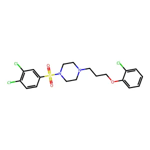 1-[3-(2-chlorophenoxy)propyl]-4-(3,4-dichlorophenyl)sulfonylpiperazine structure