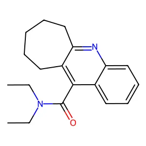 N,N-diethyl-7,8,9,10-tetrahydro-6H-cyclohepta[b]quinoline-11-carboxamide structure