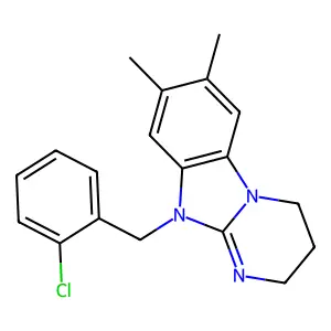 10-(2-chlorobenzyl)-7,8-dimethyl-2,3,4,10-tetrahydropyrimido[1,2-a]benzimidazole structure