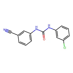 1-(3-chlorophenyl)-3-(3-cyanophenyl)urea structure