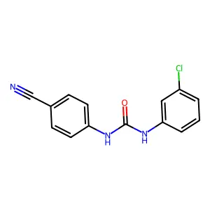 1-(3-chlorophenyl)-3-(4-cyanophenyl)urea structure