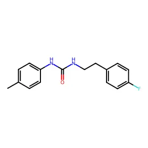 1-[2-(4-fluorophenyl)ethyl]-3-(4-methylphenyl)urea structure
