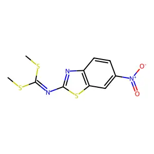 1,1-bis(methylsulfanyl)-N-(6-nitro-1,3-benzothiazol-2-yl)methanimine structure