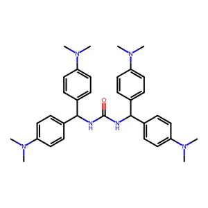 1,3-bis[bis[4-(dimethylamino)phenyl]methyl]urea structure