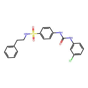 1-(3-chlorophenyl)-3-[4-(2-phenylethylsulfamoyl)phenyl]urea structure