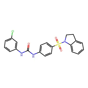 1-(3-chlorophenyl)-3-[4-(2,3-dihydroindol-1-ylsulfonyl)phenyl]urea structure