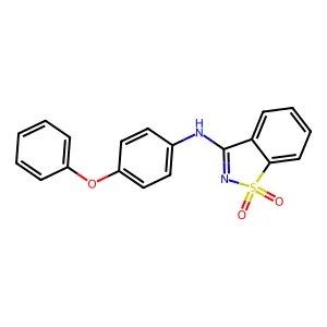 1,1-dioxo-N-(4-phenoxyphenyl)-1,2-benzothiazol-3-amine structure