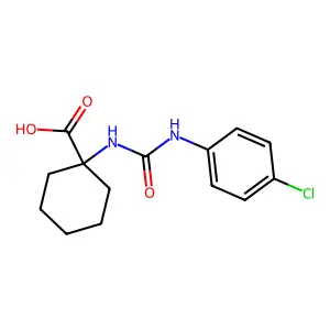 1-(3-(4-chlorophenyl)ureido)cyclohexanecarboxylic acid structure