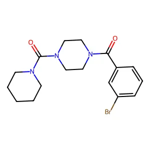 1-(3-bromobenzoyl)-4-(1-piperidinylcarbonyl)piperazine structure