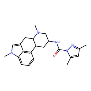 N-[(6aR,9R,10aR)-4,7-dimethyl-6,6a,8,9,10,10a-hexahydroindolo[4,3-fg]quinolin-9-yl]-3,5-dimethylpyrazole-1-carboxamide structure