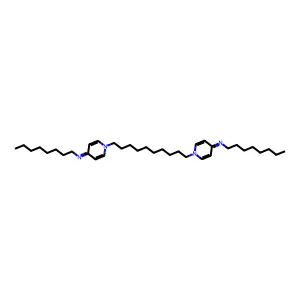 N-octyl-1-[10-(4-octylimino-1-pyridinyl)decyl]pyridin-4-imine structure