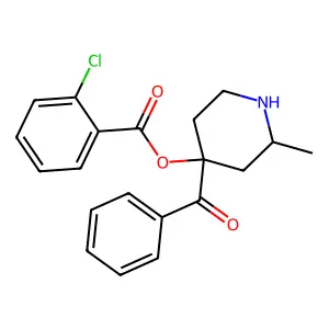 (4-benzoyl-2-methylpiperidin-4-yl) 2-chlorobenzoate structure