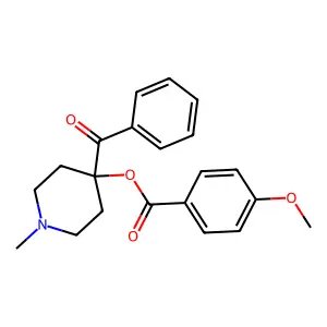 Benzoic acid, 4-methoxy-, 4-benzoyl-1-methyl-4-piperidinyl ester, conjugate monoacid structure