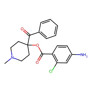 Benzoic acid, 4-amino-2-chloro-, 4-benzoyl-1-methyl-4-piperidinyl ester, conjugate monoacid structure