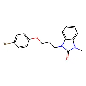 1-[3-(4-bromophenoxy)propyl]-3-methylbenzimidazol-2-one structure