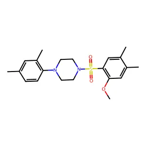 1-(2,4-dimethylphenyl)-4-(2-methoxy-4,5-dimethylphenyl)sulfonylpiperazine structure