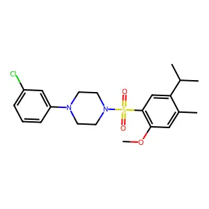 1-(3-chlorophenyl)-4-(2-methoxy-4-methyl-5-propan-2-ylphenyl)sulfonylpiperazine structure