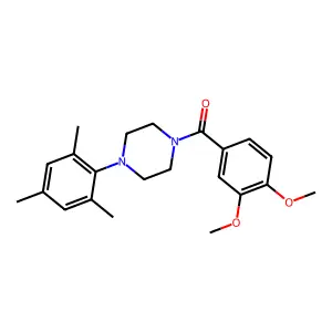 1-(3,4-dimethoxybenzoyl)-4-mesitylpiperazine structure