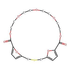 10,13,16,19,22,27,28-Heptaoxa-3-thiatricyclo(22.2.1.1(sup 5,8))octacosa-5,7,24,26-tetraene-9,23-dione structure