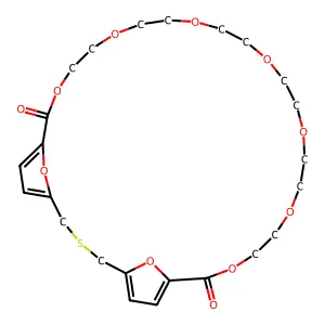 10,13,16,19,22,25,28,33,34-Nonaoxa-3-thiatricyclo(28.2.1.1(5,8))tetratriaconta-5,7,30,32-tetraene-9,29-dione structure
