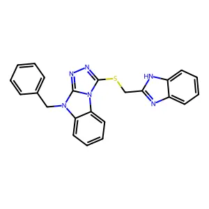 1-(1H-benzimidazol-2-ylmethylsulfanyl)-4-benzyl-[1,2,4]triazolo[4,3-a]benzimidazole structure