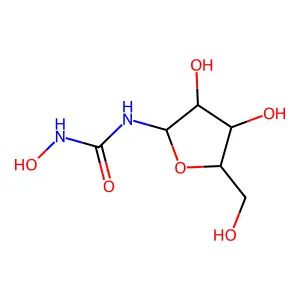 1-[3,4-dihydroxy-5-(hydroxymethyl)oxolan-2-yl]-3-hydroxyurea structure