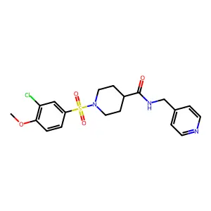 1-(3-chloro-4-methoxyphenyl)sulfonyl-N-(pyridin-4-ylmethyl)piperidine-4-carboxamide structure