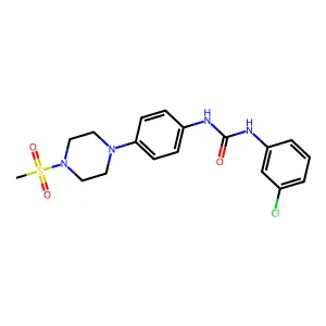 1-(3-chlorophenyl)-3-[4-(4-methylsulfonylpiperazin-1-yl)phenyl]urea structure