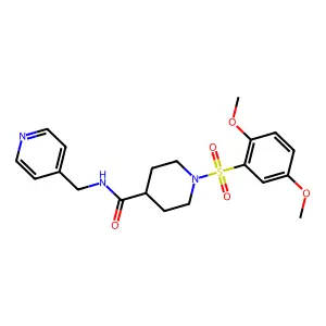 1-(2,5-dimethoxyphenyl)sulfonyl-N-(pyridin-4-ylmethyl)piperidine-4-carboxamide structure