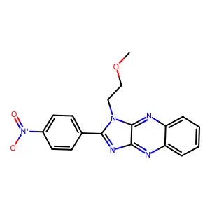 1-(2-methoxyethyl)-2-(4-nitrophenyl)-1H-imidazo[4,5-b]quinoxaline structure
