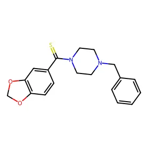 1,3-benzodioxol-5-yl(4-benzylpiperazin-1-yl)methanethione structure