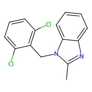 1-[(2,6-dichlorophenyl)methyl]-2-methylbenzimidazole structure