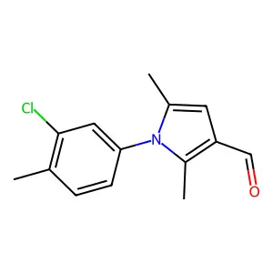 1-(3-chloro-4-methylphenyl)-2,5-dimethyl-1H-pyrrole-3-carbaldehyde structure