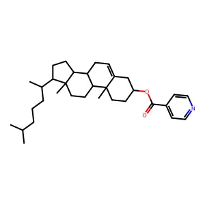 [10,13-dimethyl-17-(6-methylheptan-2-yl)-2,3,4,7,8,9,11,12,14,15,16,17-dodecahydro-1H-cyclopenta[a]phenanthren-3-yl] pyridine-4-carboxylate structure