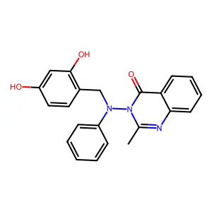 3-[N-[(2,4-dihydroxyphenyl)methyl]anilino]-2-methylquinazolin-4-one structure