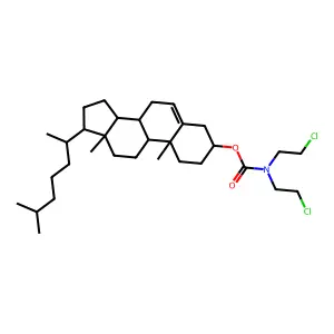 [10,13-dimethyl-17-(6-methylheptan-2-yl)-2,3,4,7,8,9,11,12,14,15,16,17-dodecahydro-1H-cyclopenta[a]phenanthren-3-yl] N,N-bis(2-chloroethyl)carbamate structure